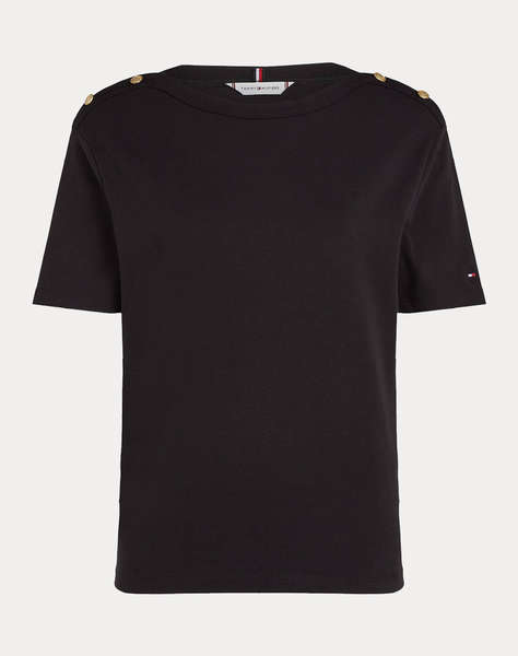 TOMMY HILFIGER REG STRIPE GOLD BTN C-NK SS