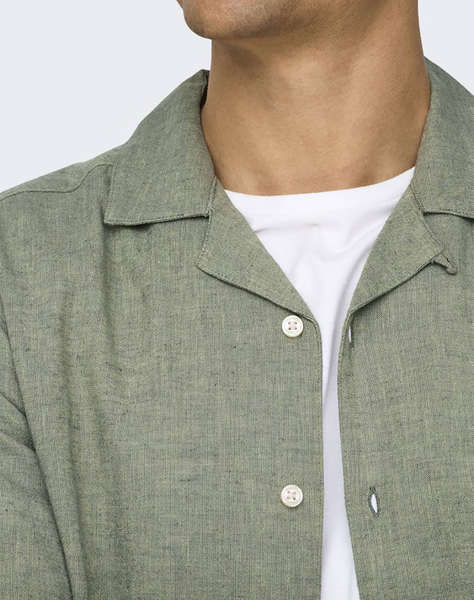 ONLY&SONS ONSCAIDEN LIFE SS SOLID RESORT LINENNOOS