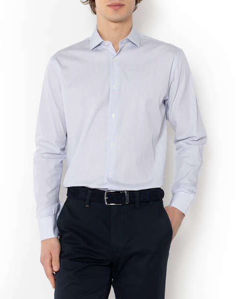 THE BOSTONIANS CAMASA ACORN CUSTOM FIT Stripe POPLIN Semi-rex Custom FIT