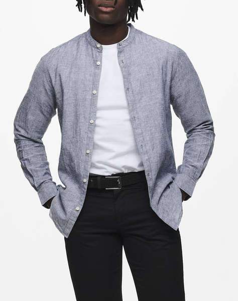 ONLY&SONS ONSCAIDEN LIFE LS SOLID LINEN MAO NOOS