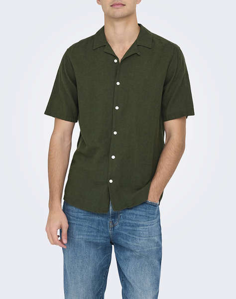 ONLY&SONS ONSCAIDEN LIFE SS SOLID RESORT LINENNOOS