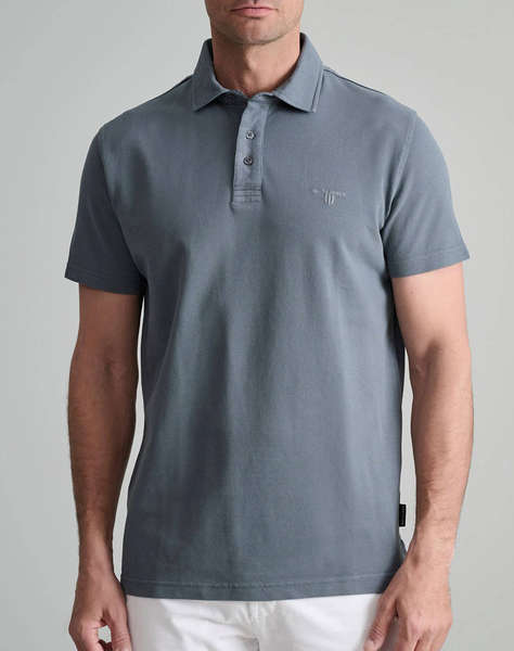 NAVY&GREEN BLUZA POLO PIQUE MONOCROMA