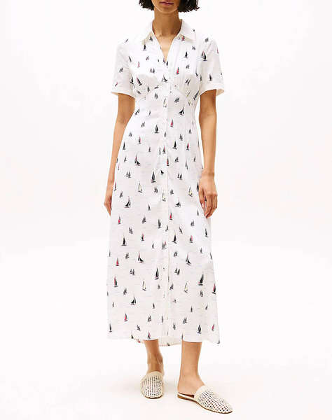 TOMMY HILFIGER FLUID VIS BOAT S/S SHIRT DRESS