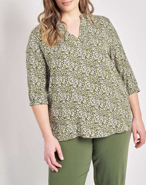 PARABITA Bluza din vascoza cu imprimeu floral cu V