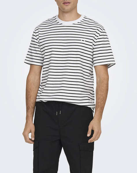 ONLY&SONS ONSHENRY REG STRIPE SS TEE NOOS
