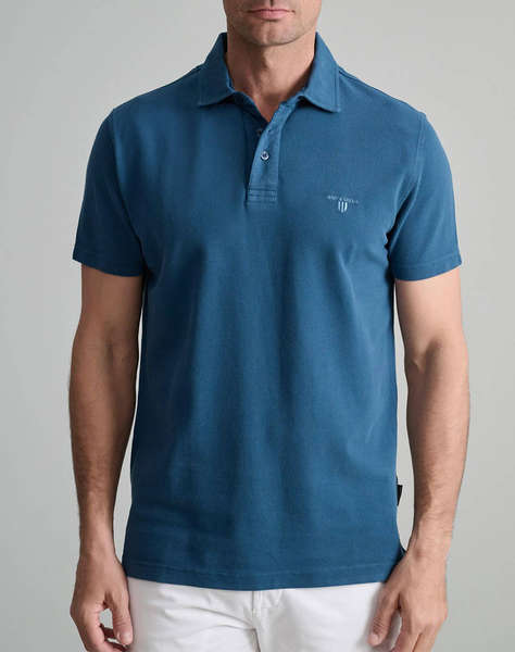 NAVY&GREEN BLUZA POLO PIQUE MONOCROMA