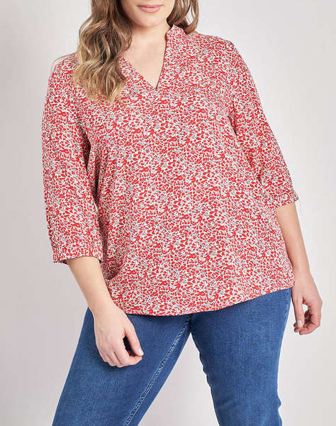 PARABITA Bluza din vascoza cu imprimeu floral cu V