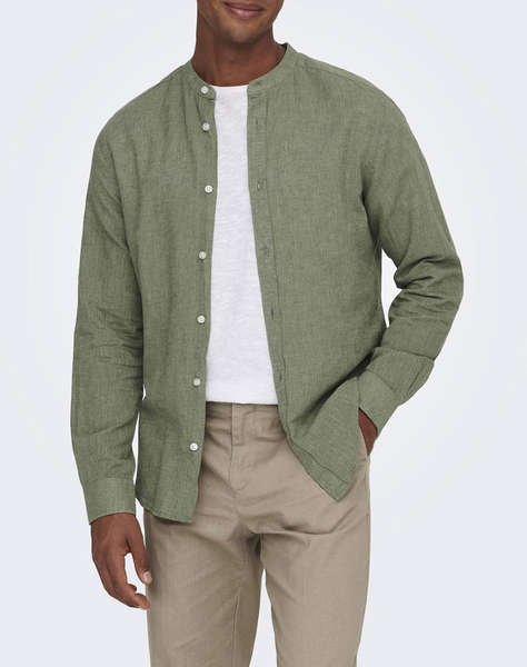 ONLY&SONS ONSCAIDEN LIFE LS SOLID LINEN MAO NOOS