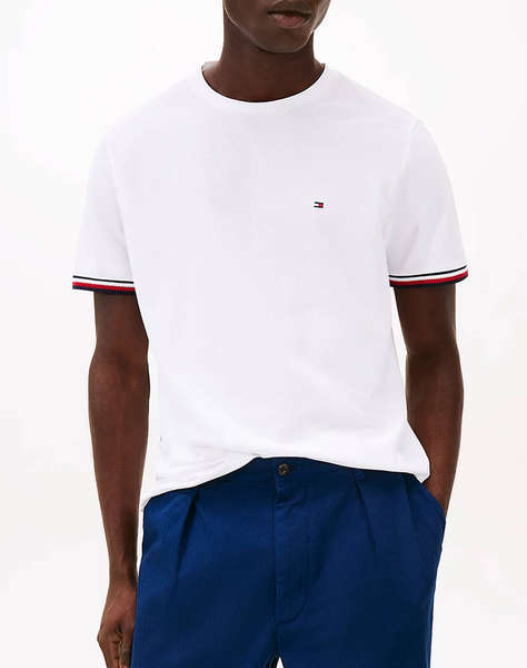TOMMY HILFIGER GLOBAL STRIPE CUFF TEE