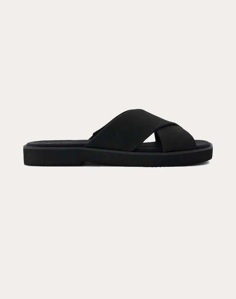 TOMS BLK LEATHER WM MAECRS SAND