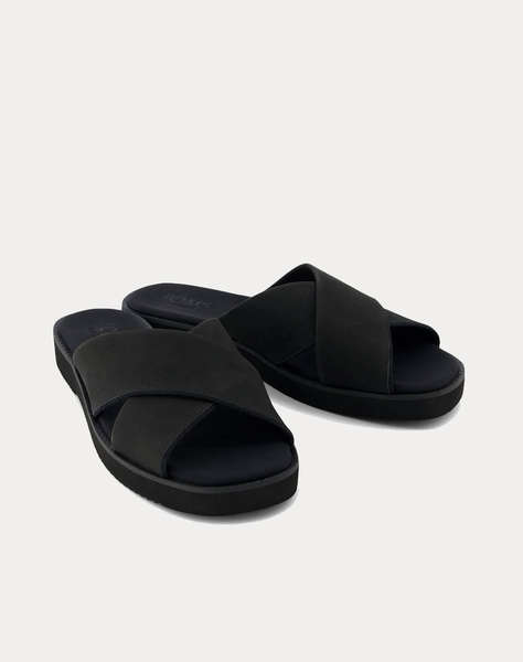 TOMS BLK LEATHER WM MAECRS SAND