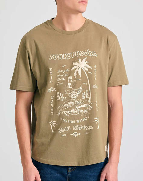 FUNKY BUDHA Bluza de barbati Maneca Scurta Cu imprimeu