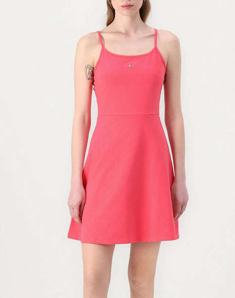 TOMMY JEANS TJW ESSENTIAL STRAP FLARE DRESS