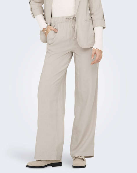 ONLY ONLCARO MW LINEN BL PULL-UP PANT CC PNT