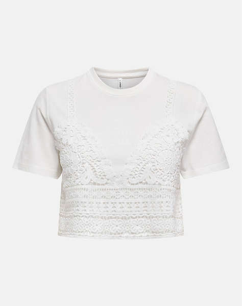 ONLY ONLBETSY LIFE S/S O-NECK MIX TOP JRS