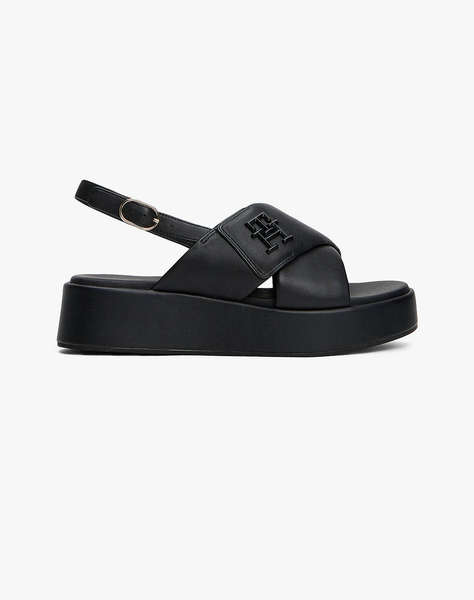 TOMMY HILFIGER TH LOGO HW PADDED LEATHER SANDAL