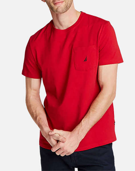 NAUTICA BLUZA T-SHIRT ΚΜSS ANCHOR POCKET TEE