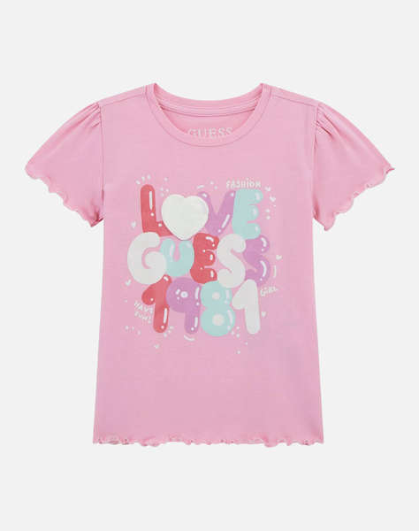 GUESS SS T-SHIRT - MID ORGANIC CO STR JERSEY 160 BLUZA G