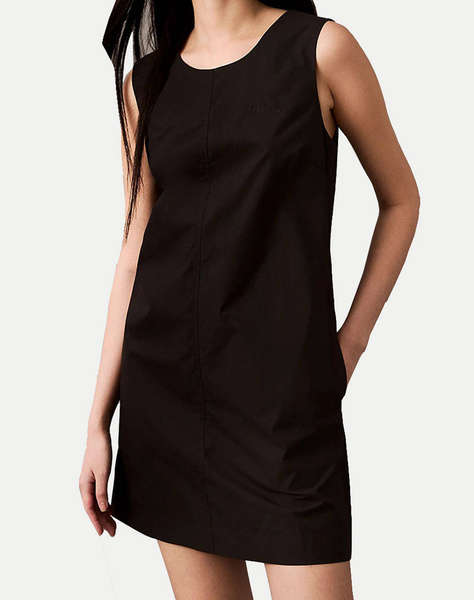 CALVIN KLEIN JEANS POPLIN SLEEVELESS MINI DRESS