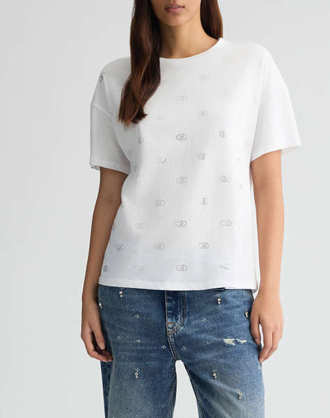 LIU JO WHITE_WA5J21__ECS T-SHIRT MODA M/C BLUZA DE DAMA