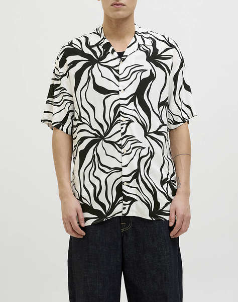 JACK&JONES JJJEFF MONOCHROME RESORT SHIRT SS