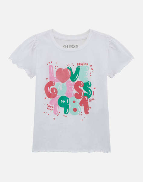 GUESS SS T-SHIRT - MID ORGANIC CO STR JERSEY 160 BLUZA G