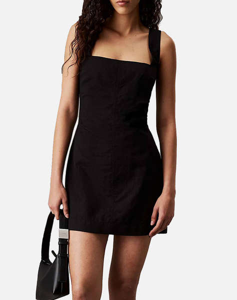 CALVIN KLEIN SOFT LINEN A-LINE DRESS