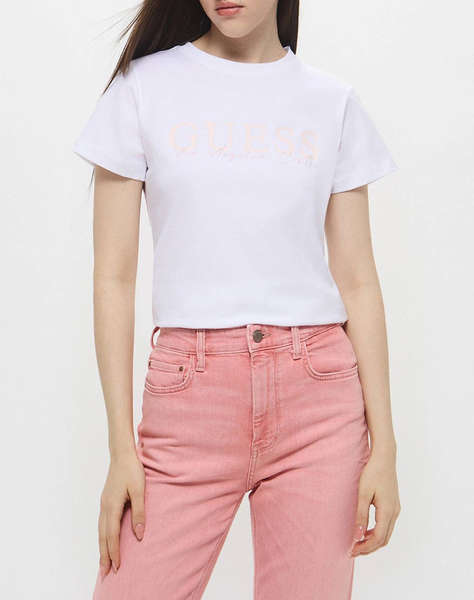 GUESS KAMELIE CN T-SHIRT - MID ORGANIC STRETCH JERSEY 180 BLUZA W