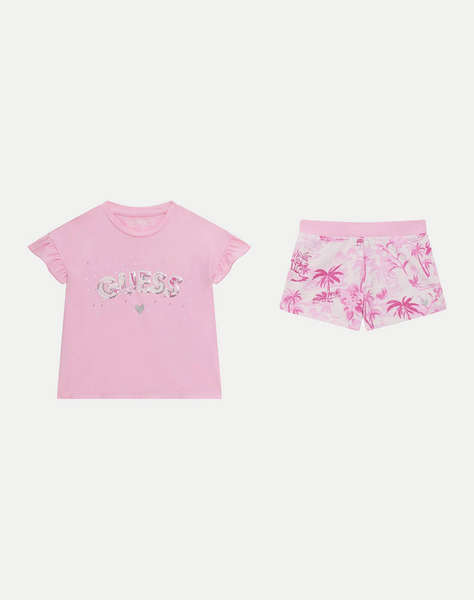 GUESS SET SS T-SHIRT+ACTIV - MID ORGANIC CO STR JERSEY 160 SET G
