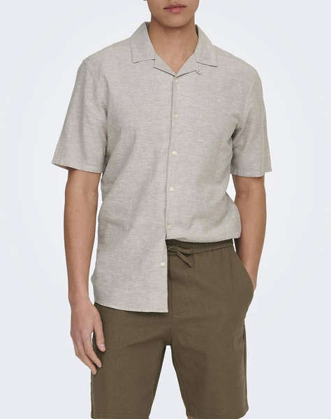 ONLY&SONS ONSCAIDEN LIFE SS SOLID RESORT LINENNOOS