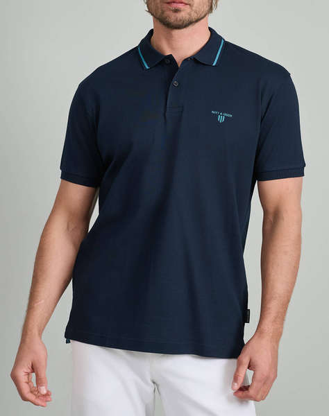 NAVY&GREEN BLUZA POLO