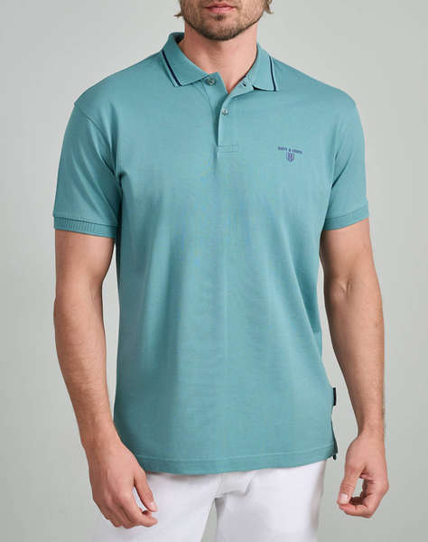 NAVY&GREEN BLUZA POLO