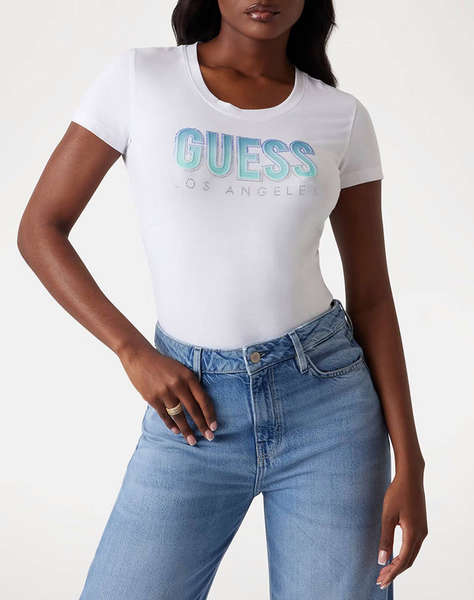 GUESS CN SS GLITTER DEGRADE LOGO TEE BLUZA DE DAMA