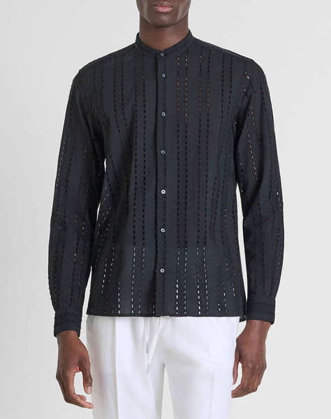 ANTONY MORATO MMSL00668FA440063 MIN OF 6 SHIRT MADRID REGULAR STRAIGTH FIT IN EMBROIDERED POPELINE COTTON FABRIC WITH LOGOED METAL BADGE CAMASA DE BARBATI