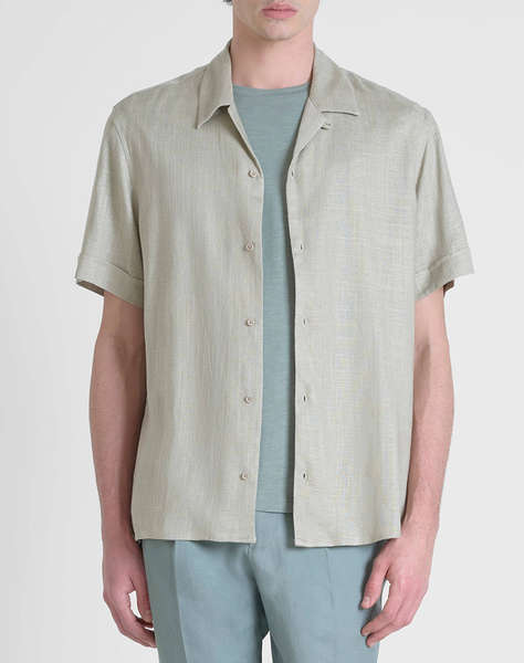 ANTONY MORATO MMSS00189FA400099 MIN OF 6 SHIRT HONOLULU RELAXED STRAIGHT FIT IN SOFT TOUCH VISCOSE LINEN BLEND FABRIC BLUZA DE BARBATI