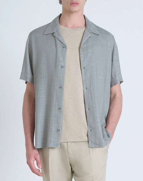 ANTONY MORATO MMSS00189FA400099 MIN OF 6 SHIRT HONOLULU RELAXED STRAIGHT FIT IN SOFT TOUCH VISCOSE LINEN BLEND FABRIC BLUZA DE BARBATI