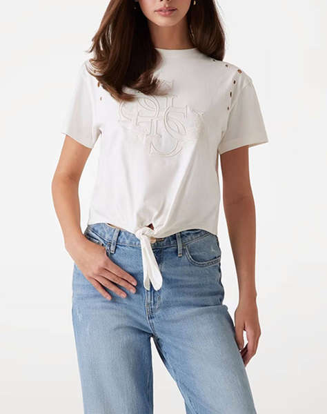 GUESS CN SS EYELET TONE ON TONE TEE BLUZA DE DAMA