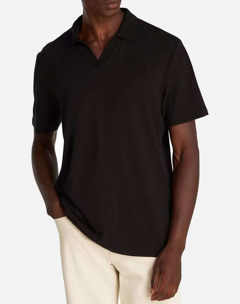 CALVIN KLEIN LINEN COTTON CUBAN COLLAR POLO