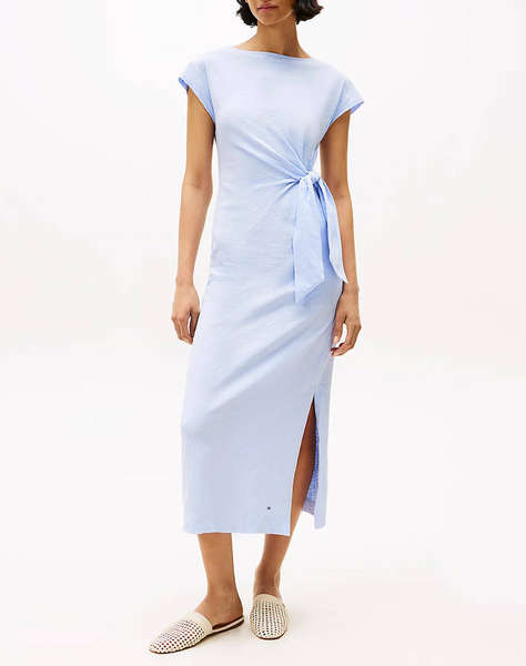 TOMMY HILFIGER KNOT BOAT-NK MIDI DRESS SS