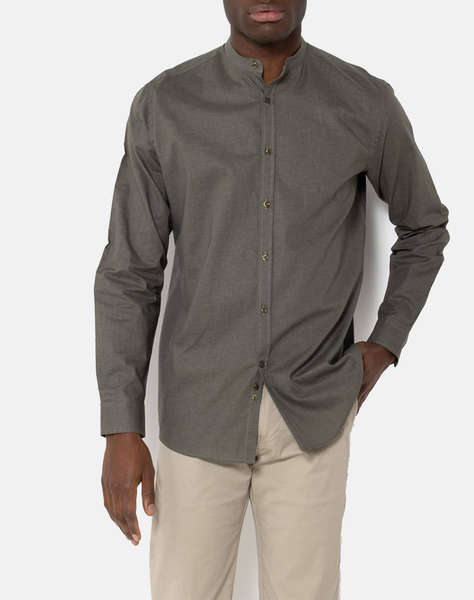 THE BOSTONIANS CAMASA BUMBAC ΛΙΝΟ CUSTOM FIT Plain COTTONLINEN Mao CustomFit