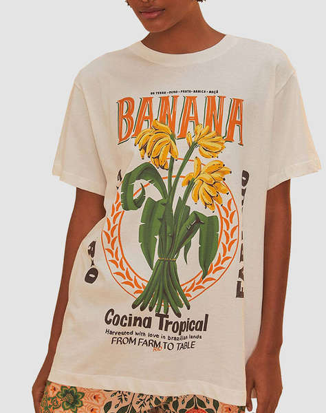 FARM RIO BANANA COCINA OFF-WHITE RELAXED T-SHIRT
