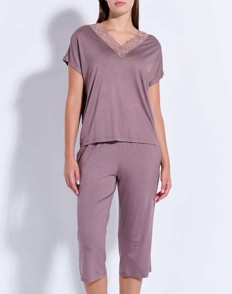 JEANNETTE PIJAMA CAPRI CU DANTELA