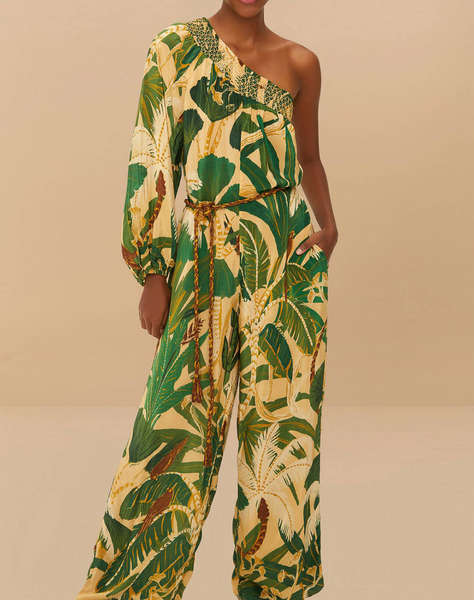FARM RIO TROPICAL ISLA BEIGE JUMPSUIT