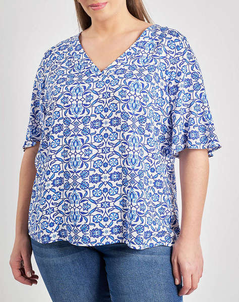 PARABITA Bluza floral din vascoza cu decolteu V