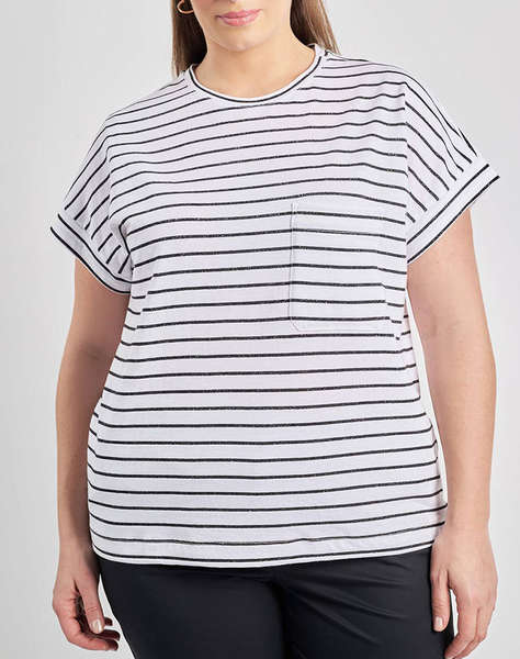 PARABITA Bluza din bumbac cu dungi