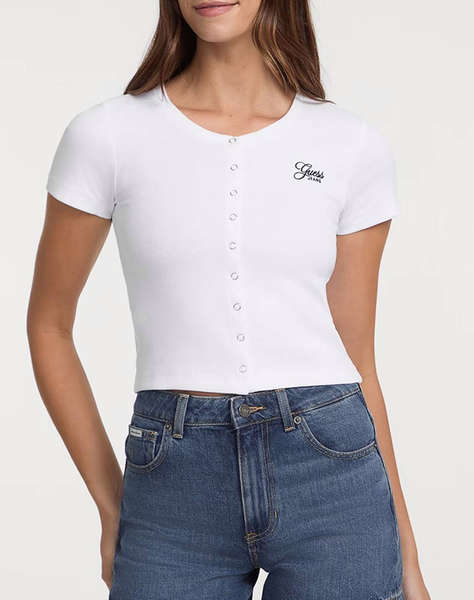 GUESS JEANS GJ SL CN SNAP EMBRO - ORG CO GUNNAR STR RIB 215 BLUZA W