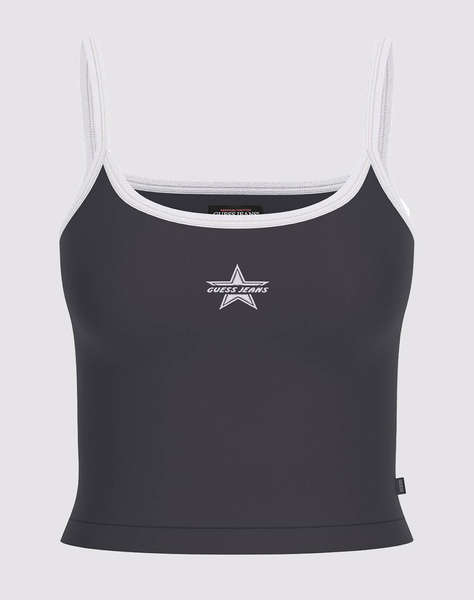 GUESS JEANS GJ EMB STAR TANK TOP - MID ORGANIC STRETCH JERSEY 180 BLUZA W