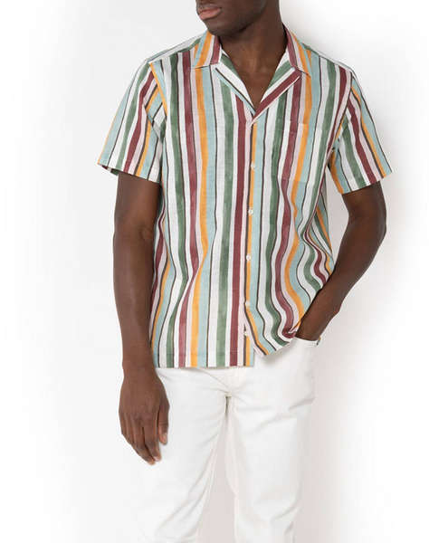 THE BOSTONIANS CAMASA CHARLES IN BUMBAC CUSTOM Print LINEN COTTON Bayron Custom FIT