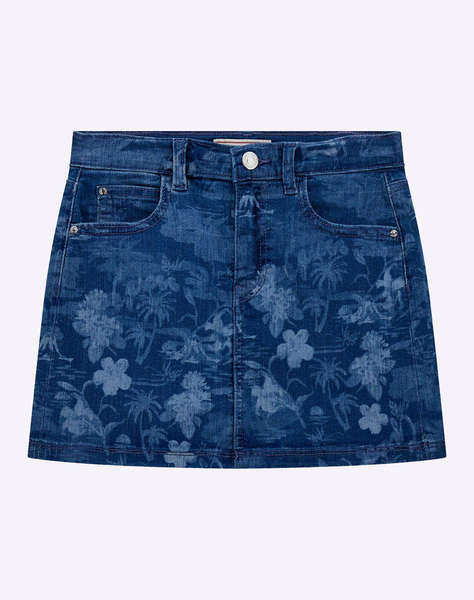 GUESS STRETCH DENIM SKIRT - POLY COTTON SERIOUS STR INDIGO FUSTA DE COPII GIRL