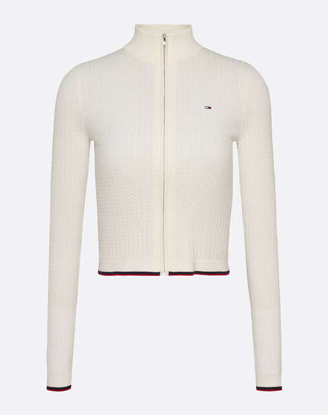 TOMMY JEANS TJW CABLE ZIP THRU CARDIGAN